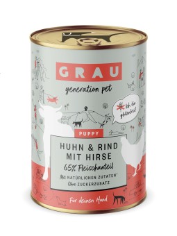 Grau Puppy/Junior Huhn & Rind Nassfutter 6x400 g